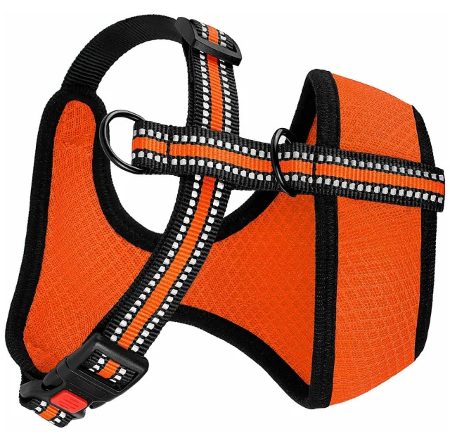 Шлея BronzeDog Mesh для собак мелких пород, сетчатый нейлон, оранжевый, 40-46 см