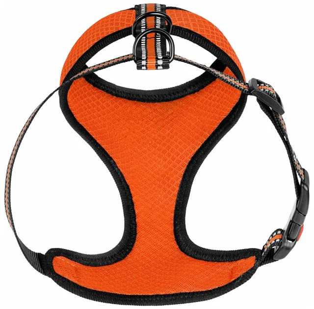 Шлея BronzeDog Mesh для собак мелких пород, сетчатый нейлон, оранжевый, 40-46 см