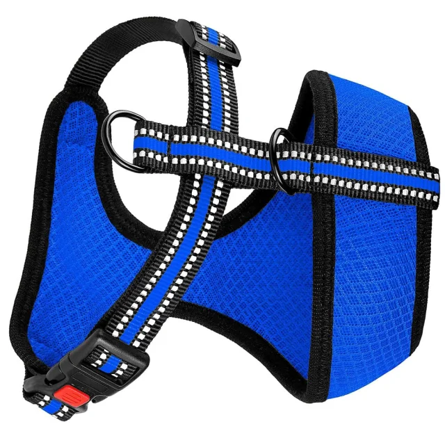 Шлея BronzeDog Mesh для собак мелких пород, сетчатый нейлон, синий, 40-46 см