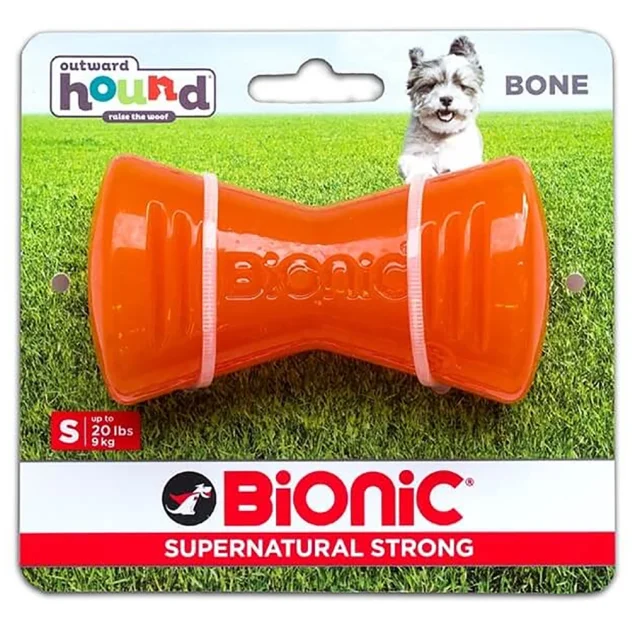 Іграшка Bionic Bone кістка мала, для собак до 9 кг, помаранчева, 9.4×5×4 см