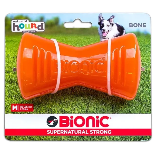 Іграшка Bionic Bone кістка середня, для собак 7-14 кг, помаранчева, 12×6.6×5.3 см