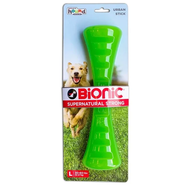 Игрушка Bionic Opaque Stick гантель большая, для собак 14-27 кг, зелёная, 24.5×6.9×5.6 см
