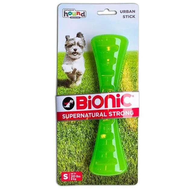 Игрушка Bionic Opaque Stick гантель малая, для собак до 9 кг, зелёная, 19×5×4.3 см