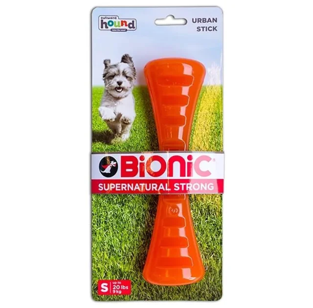 Іграшка Bionic Opaque Stick гантель мала, для собак до 9 кг, помаранчева, 19×5×4.3 см