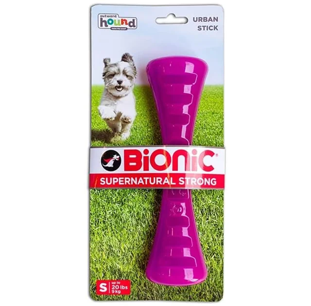 Игрушка Bionic Opaque Stick гантель малая, для собак до 9 кг, фиолетовая, 19×5×4.3 см