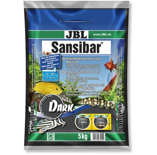 Чёрный донный грунт JBL Sansibar Dark для пресноводных и морских аквариумов, 5 кг