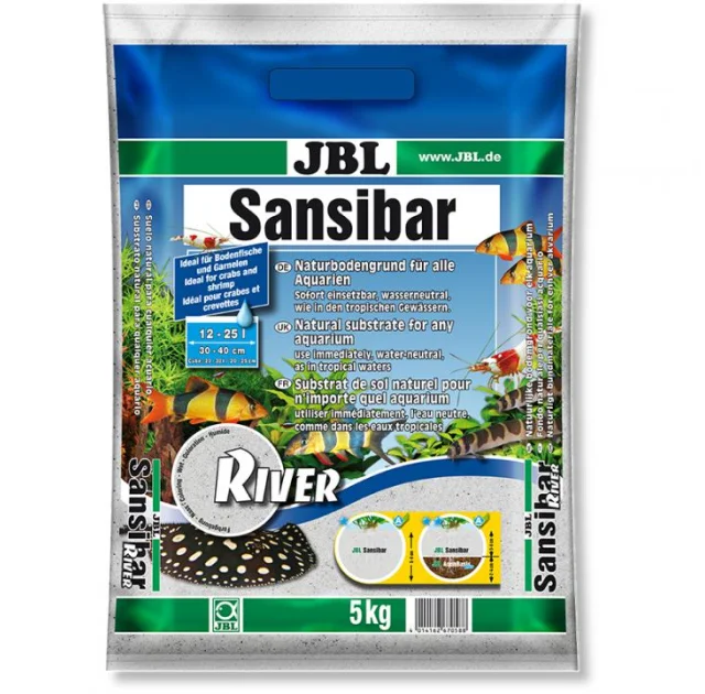 Світлий невеликий донний грунт з чорними камінчиками JBL Sansibar River, 5 кг