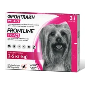 Капли Boehringer Ingelheim Frontline TRI-ACT от блох и клещей для собак, XS, 2-5 кг, цена за 1 пипетку