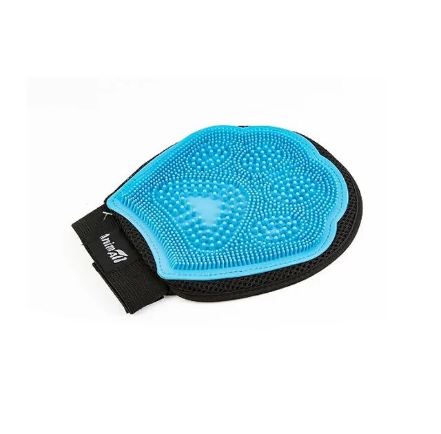 Рукавичка для вичісування шерсті AnimAll Groom для тварин, блакитна