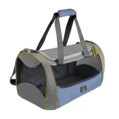 Сумка-переноска Collar для собак и кошек весом до 9 кг, нейлон, серая, 51×24×25 см