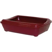Туалет Moderna Arist-O-Tray Jumbo с бортиком для кошек, бордовый, 57×43×16.3 см