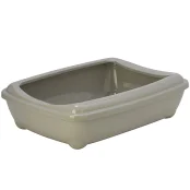 Туалет Moderna Arist-O-Tray Jumbo с бортиком для кошек, тёплый-серый, 57×43×16.3 см