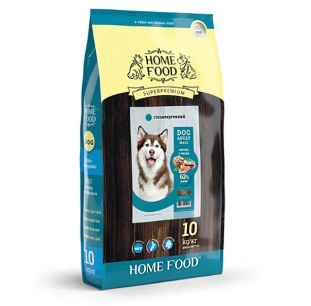 Сухий корм Home Food гіпоалергенний для дорослих собак великих порід, з фореллю, рисом і овочами, 10 кг