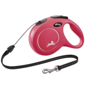 Поводок-рулетка Flexi New Classic S для собак до 12 кг, 8 м, трос, красная