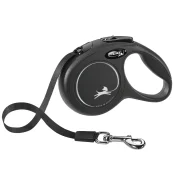 Поводок-рулетка Flexi New Classic XS для собак до 12 кг, 3 м, лента, черная
