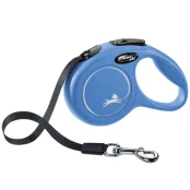 Поводок-рулетка Flexi New Classic XS для собак до 12 кг, 3 м, лента, синяя