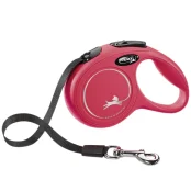 Поводок-рулетка Flexi New Classic S для собак до 15 кг, 5 м, лента, красная