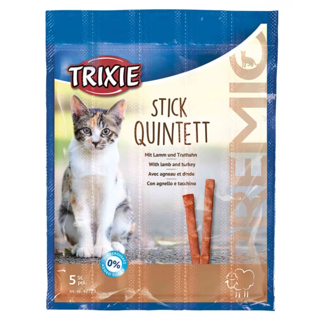 Лакомство Trixie Quadro-Sticks палочки с ягнёнком и птицей, для кошек, 5 шт, 25 г
