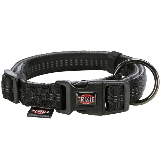 Ошейник Trixie Softline Elegance XS-S для собак, 25-35 см, 15 мм, черный/графит