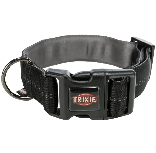 Ошейник Trixie Softline Elegance, широкий L-XL для собак, 55-70 см, 38 мм, черный/графит