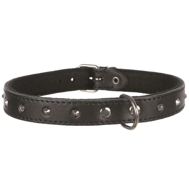 Ошейник кожаный Trixie, для собак, 27 см, 12 мм, черный