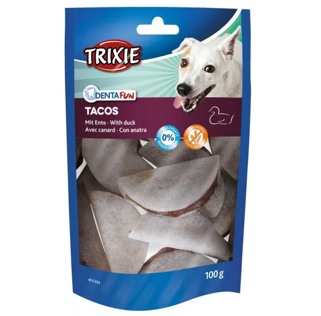 Ласощі Trixie Denta Fun для собак, тако з качкою, 5.5 см, 100 г