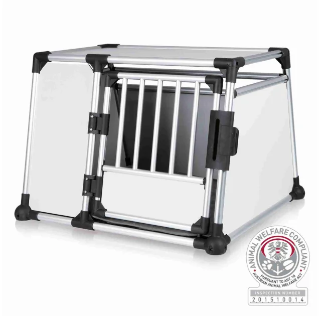 Транспортировочный бокс Trixie L для собак, серебро, 93×64×81 см