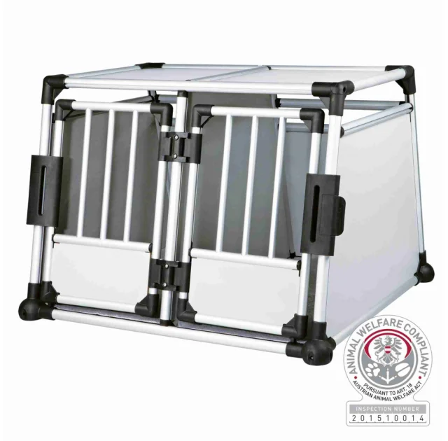 Двойной транспортировочный бокс Trixie для собак, серебро, 93×64×88 см