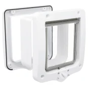 Дверцята Trixie 4-Way Flap Door with Tunnel для котів, з додатковими елементами, білі, 20×22 см