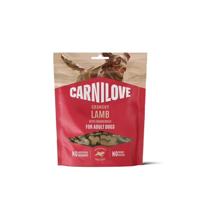 Ласощі Carnilove Dog Crunchy Snack, для собак, ягня, журавлина, 200 г
