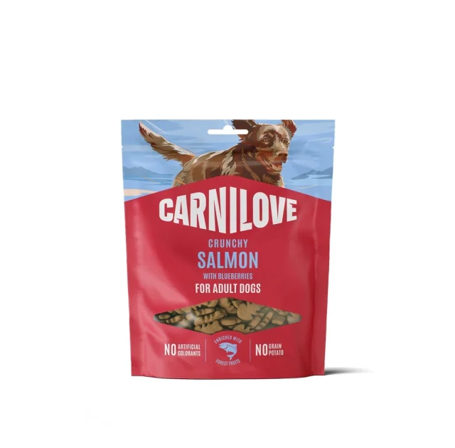 Ласощі Carnilove Dog Crunchy Snack, для собак, лосось, чорниця, 200 г