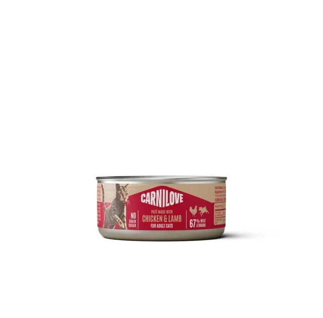 Консерва Carnilove Chicken & Lamb Cat Adult, для кішок, з куркою і ягням, 100 г