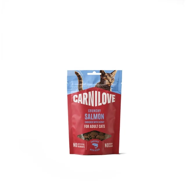 Ласощі Carnilove Cat Crunchy Snack, для кішок, лосось, м'ята, 50 г