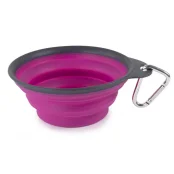 Миска дорожная Dexas Travel Cup складная, с карабином, большая, 480 мл, пурпурная