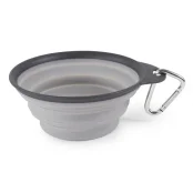 Миска дорожная Dexas Travel Cup складная, с карабином, большая, 480 мл, светло-серая