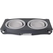 Миска Dexas Adjustable Height Pet Feeder двойная, с регулируемыми ножками, светло-серая, 960 мл