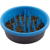 Миска Dexas Slow Feeder для медленного кормления собак, силиконовая, 1.44 л, серо-голубая