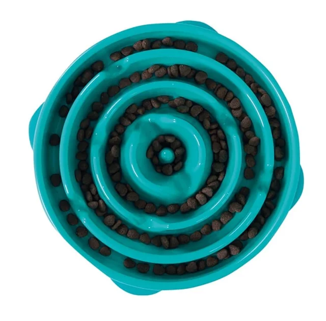 Миска-лабиринт для собак Outward Hound Fun Feeder Капля, большая, бирюзовая, 27.5×6.5 см