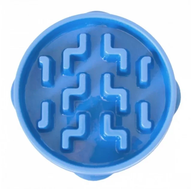 Миска-лабиринт для собак Outward Hound Fun Feeder Тетрис, средняя, голубая, 20.3×3.8 см