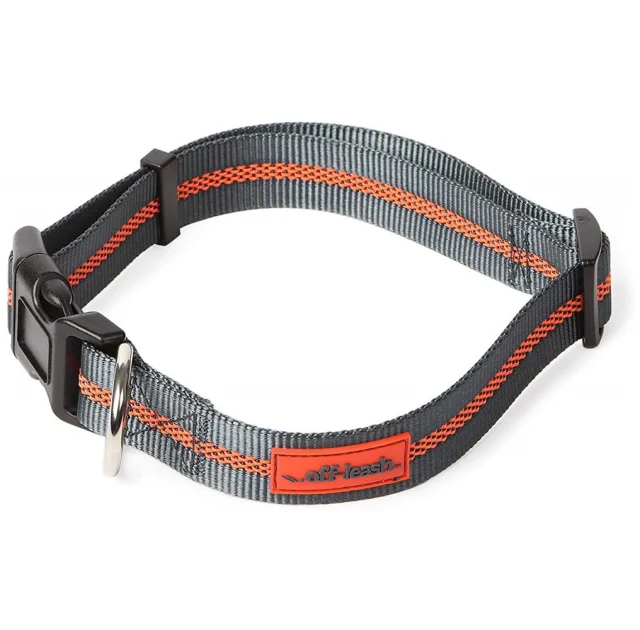 Нашийник DEXAS Off Leash для собак, нейлон, великий, 2.5 см/45.7-66 см, сірий-помаранчевий