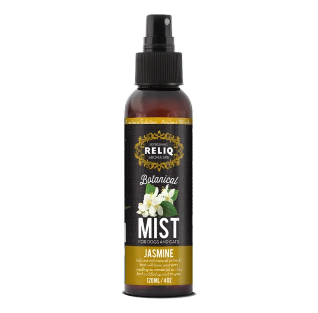 Спрей-одеколон RELIQ Botanical Mist-Jasmine с ароматом жасмина, уход и увлажнение шерсти собак, 120 мл