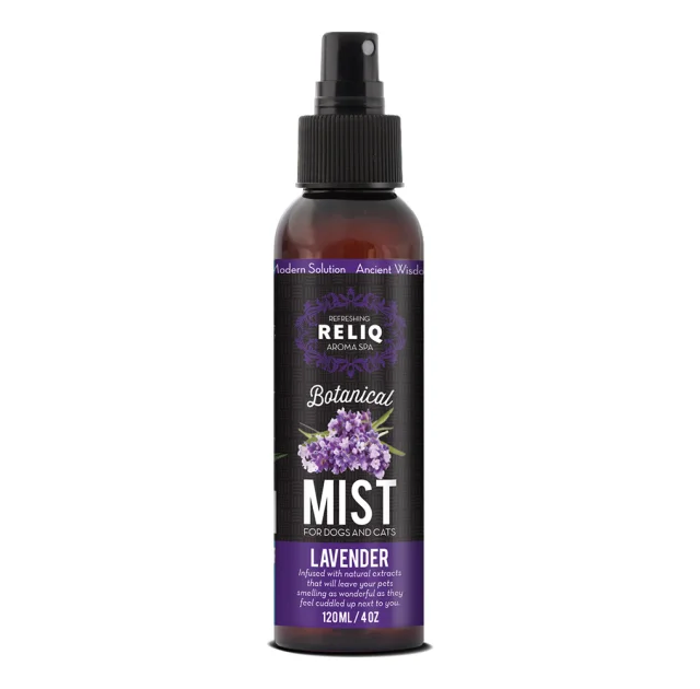 Спрей-одеколон RELIQ Botanical Mist-Lavender с ароматом лаванды, уход и увлажнение шерсти собак, 120 мл