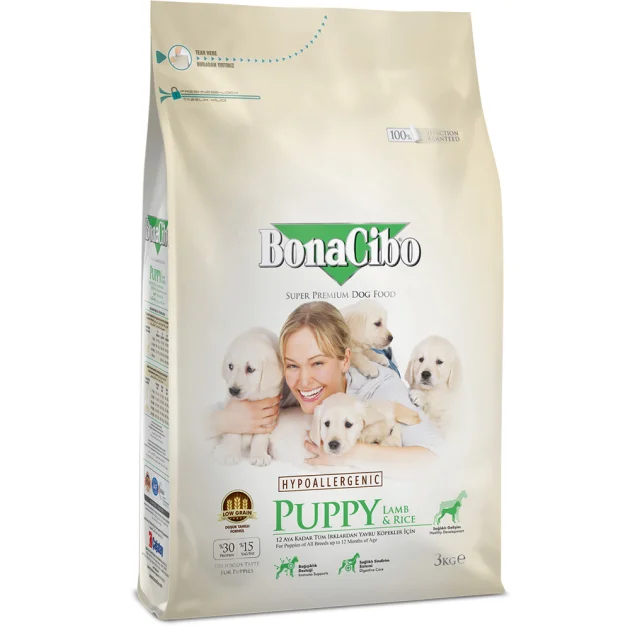 Сухий корм BonaCibo Puppy Lamb&Rice для цуценят всіх порід, ягня/рис, 3 кг