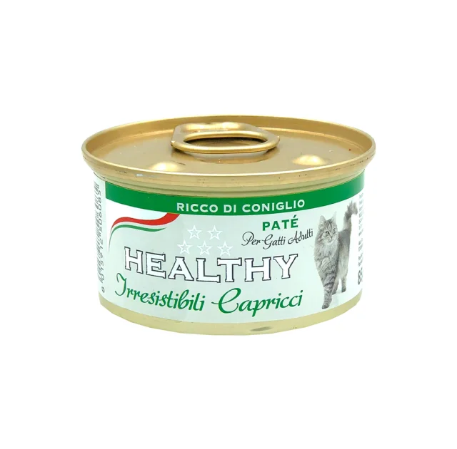 Консерва Healthy Irresistibili Capricci для вибагливих котів, паштет з кролятиною, 85 г