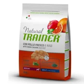 Корм Trainer Natural Super Premium для взрослых собак средних пород, свежая курица, рис и алоэ вера, 3 кг