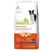 Корм Trainer Natural Super Premium для взрослых собак средних пород, свежая курица, рис и алоэ вера, 12 кг