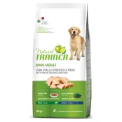 Корм Trainer Natural Super Premium для взрослых собак больших пород, свежая курица, рис и алое вера, 12 кг
