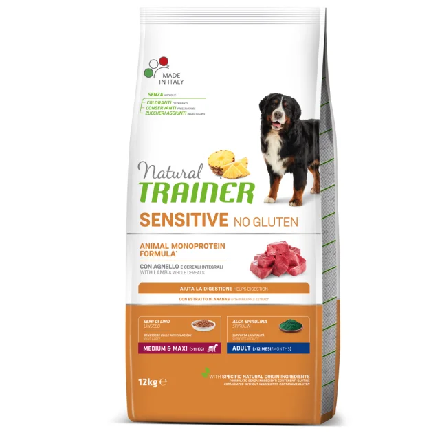 Корм Natural Trainer Dog Sensitive Plus Adult Medium & Maxi для взрослых собак больших и средних пород, с кониной, 12 кг
