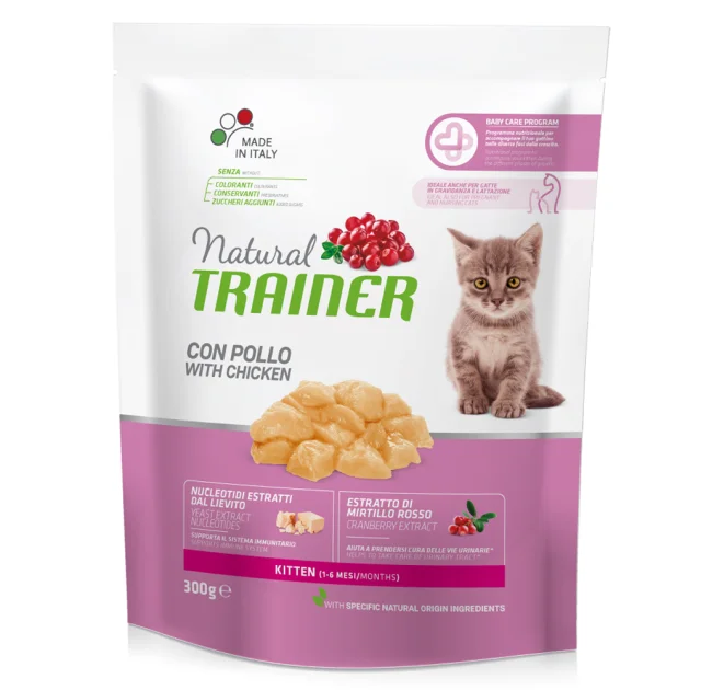 Корм Trainer Natural Super Premium для кошенят від 1 до 6 місяців, для вагітних, годуючих кішок, курка, 300 г