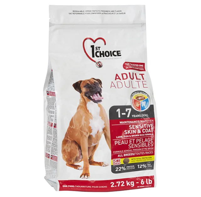 Сухий корм 1st Choice Adult Sensitive Lamb & Fish всіх порід схильних до алергії, з ягням і рибою, 5 кг